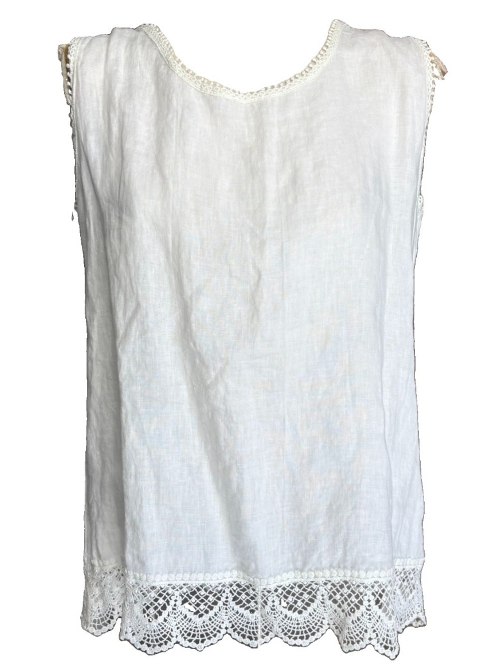 NWT Laura Bianchi White Linen Tank Top